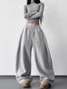 Women's 2025 Autumn/Winter High Street Curved Blade Wide-Leg Sweatpants - Heavyweight, Loose Casual Sports Pants