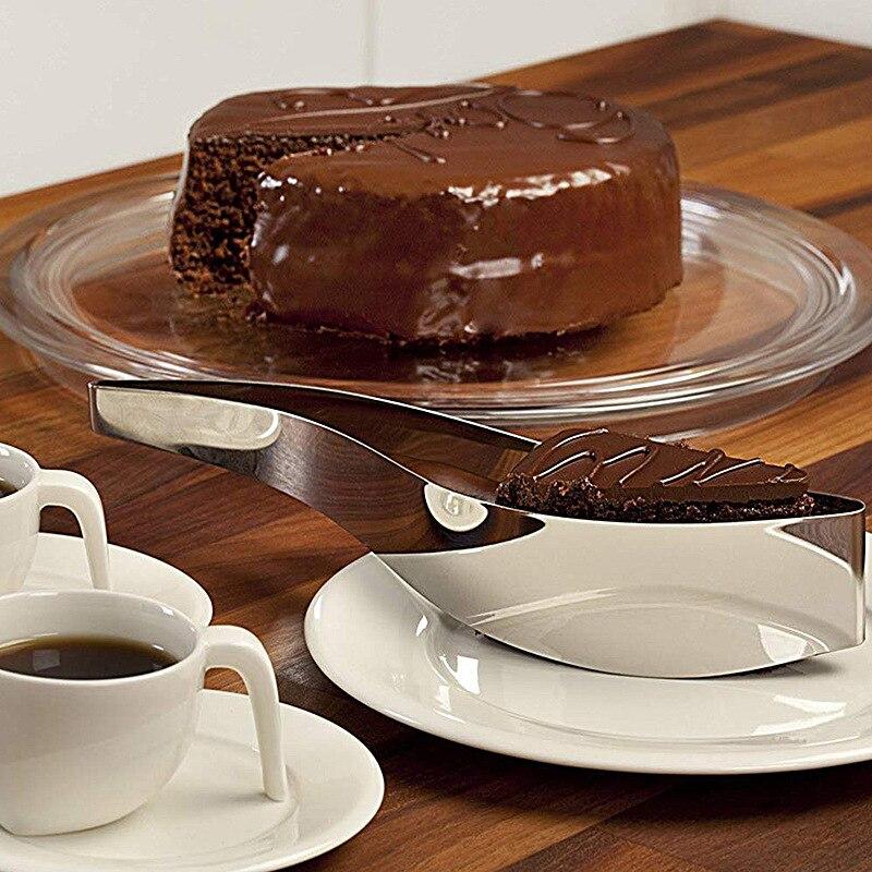 Baktillbehör Rostfritt Stål Tårtskärare Böjd Bladformad Skärare Tårtskärning G190