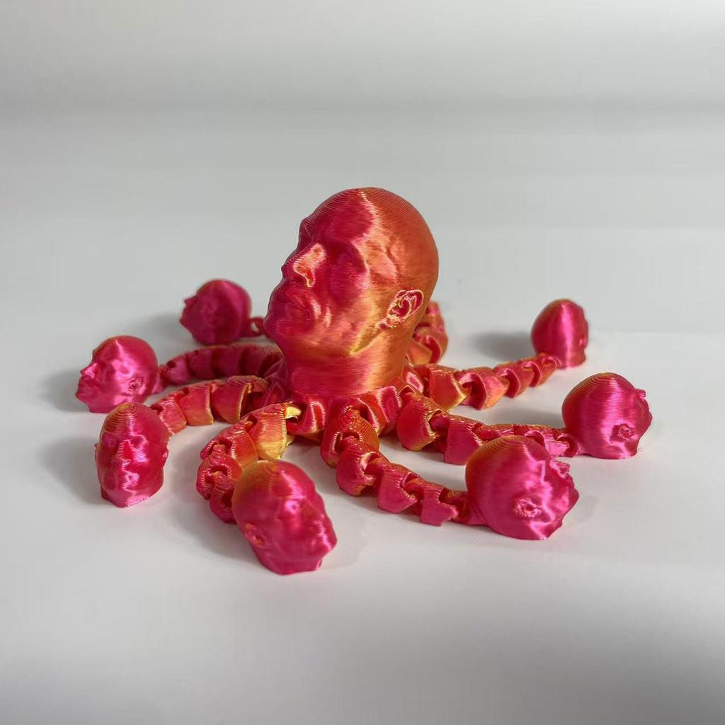 3D Printed Funny Toy: Articulated, Bald Novelty Desktop Ornament