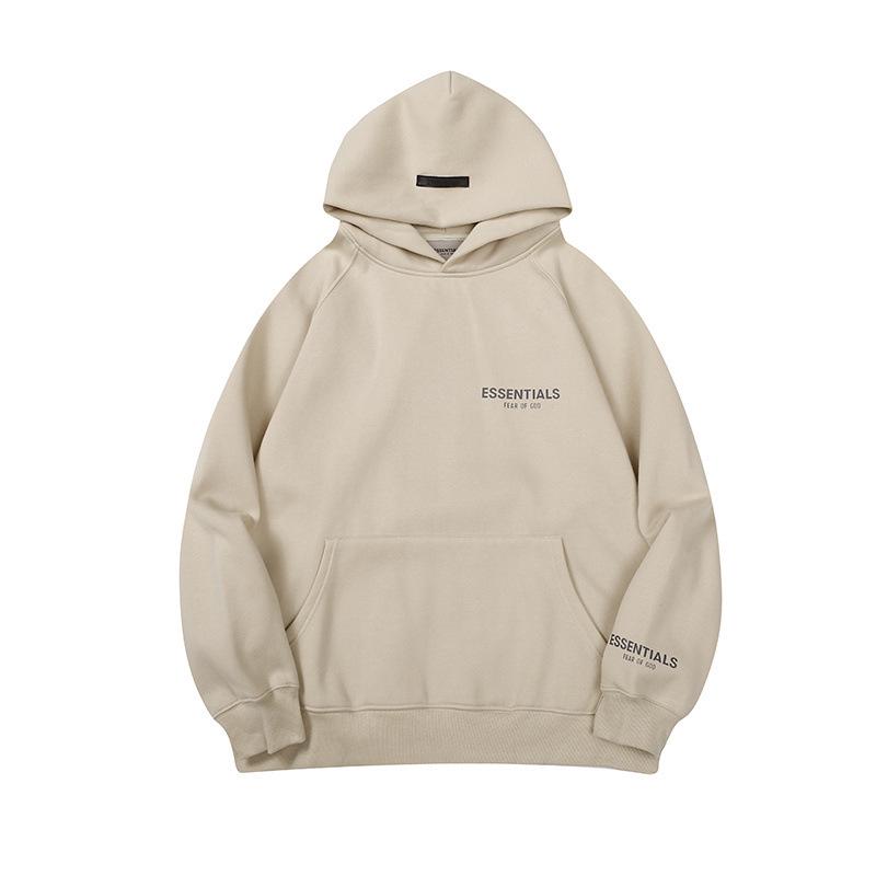 FEAR OF GOD ESSENTIALS Unisex Samt-Hoodie mit Beflocktem Schriftzug