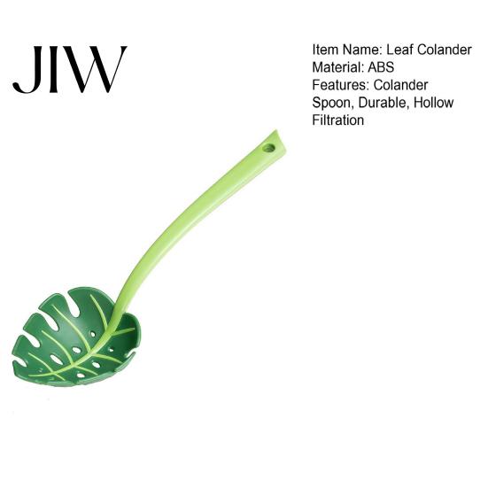 Vegetable Washing Tool Monstera Leaf Pasta Spoon, Heat Resistant ABS Spaghetti Server, Outdoor Picnic Kitchenware Multipurpose Kitchen Colander,