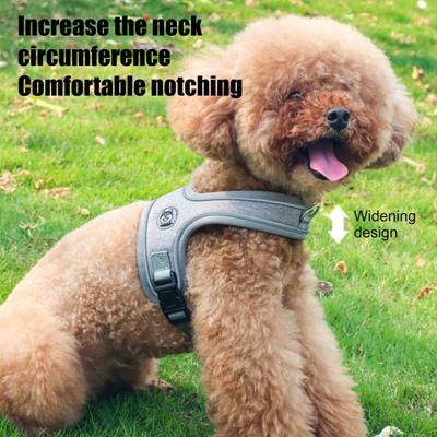 No-Pull Dog Harness Breathable Dog Harness with Reflective Leash Adjustable Fit Mesh Vest Harness Easy On/Off for Small Medium Dogs All-Season Comfort