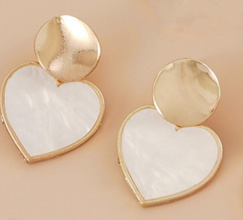 Nowe Klasyczne Kreatywne Kolczyki w kształcie kropli wody, serca, koła dla kobiet Proste stopowe brokatowe Imprezowe Ślubne Biżuteria na Uszy