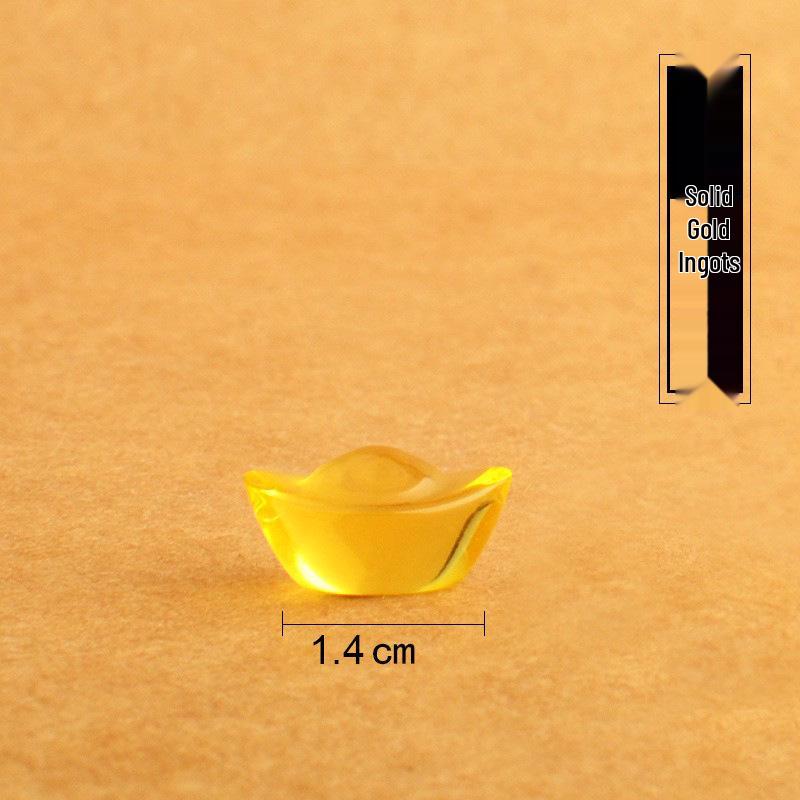 Golden Glazed Crystal Ingot Decoration - Desktop Ornament Treasure Pot