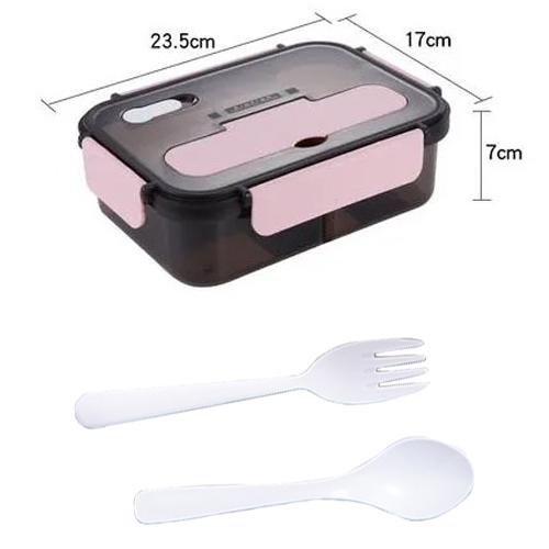 Portable Lunch Box with Lid Divided Into Compartments Insulated Lunch Boxfor Office Workers Thermal Lunch Box Bento Lunch Box 1500ml розовый