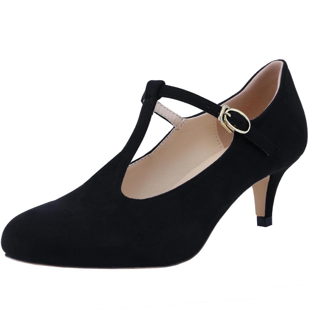 Velvet Toe Ankelstropp Slingback Mary Jane Shoes Pumps Høye hæler Pump Party Brudekjole Sko