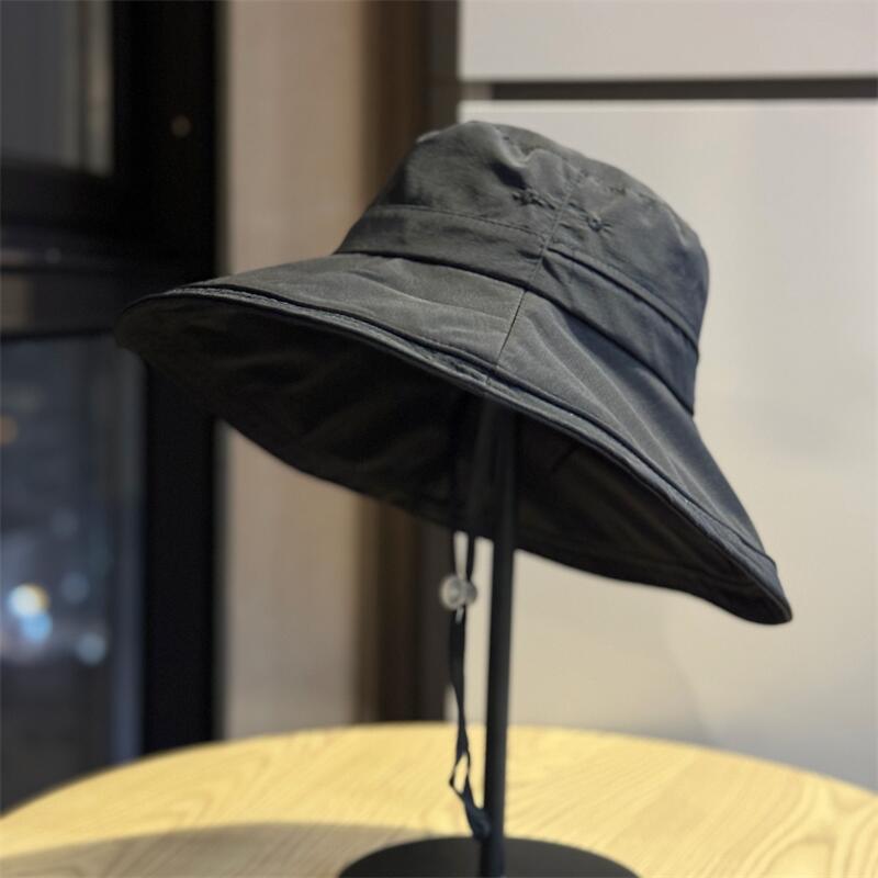 

Korean-style summer large-brim foldable UV protection sun hat for men and women, outdoor sun protection hiking and mountaineering hat Adult54-60Adjustable чёрный