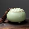 Large Lotus Ceramic Tea Caddy Teaware Coarse Pottery Sealed Pot Household Tea Tins Tea Storage Tea Container Tea Organizer