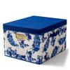 Cotton Linen Blue & White Porcelain Storage Box