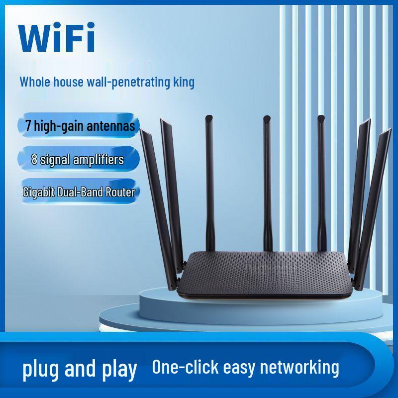 High-Power Wireless Gigabit Router for Full Home Coverage and Strong Wall Penetration