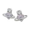 Agnatha Heart Saturn Logo Cubic Zirconia Earrings Women Earrings Silver Purple 6201036H-02P621
