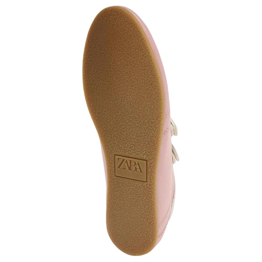 Zara Fashionable Comfortable Versatile Casual Simple Satin Texture Effect Stitched Detail Mary Jane Shoes Women shoes Rose-Red 5203610050