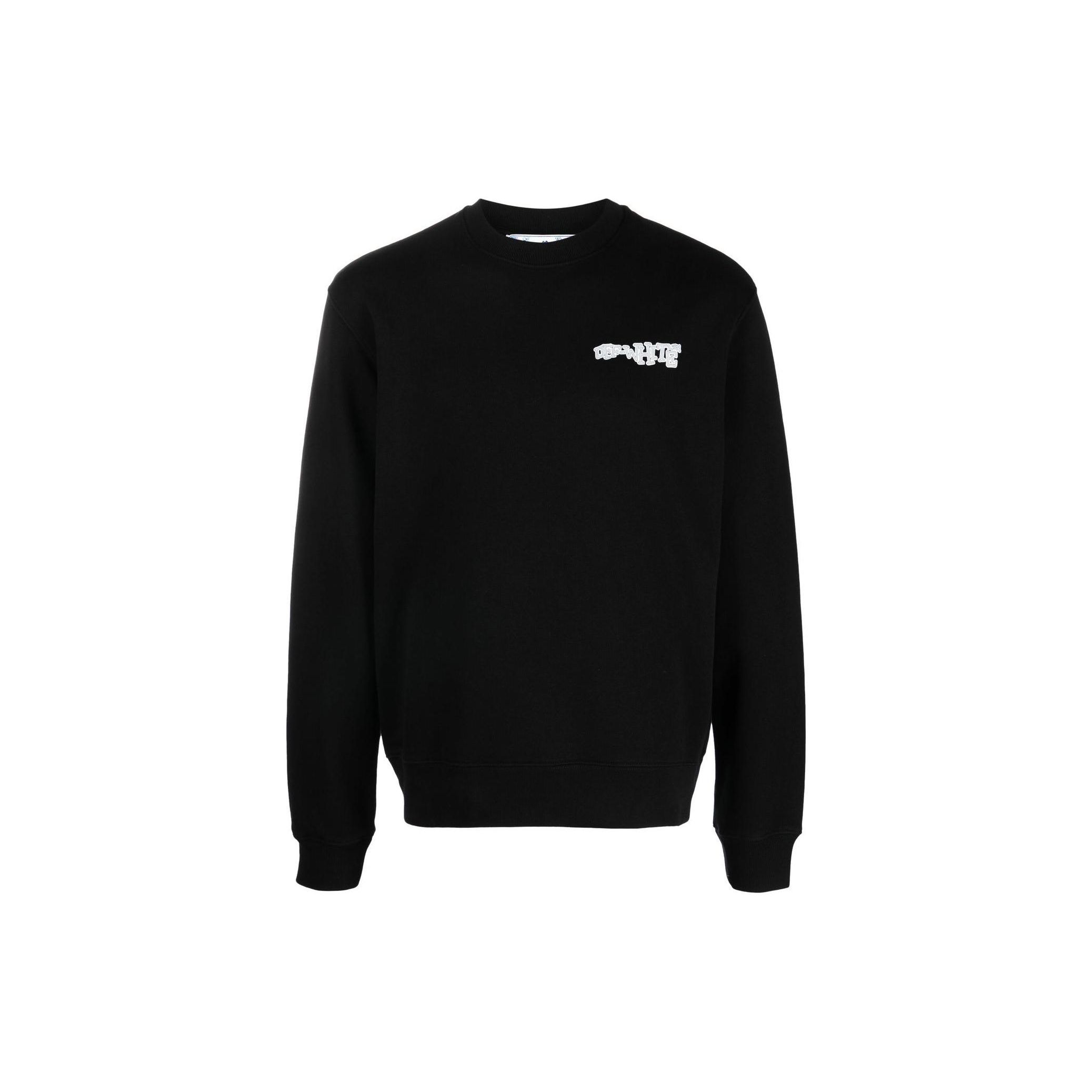 

Off-White Fw22 Толстовка с круглым вырезом с логотипом и стрелками, мужские топы, черный OMBA057F22FLE0041001