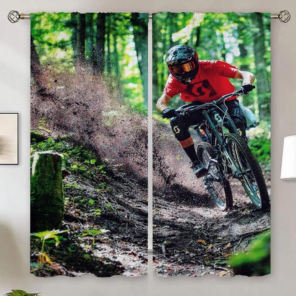 Motorcycle GP Mountain Biking Shades Modern Home Decoration Outdoor Curtain for Quarto Ready Curtains Cheap Living Room Curtains