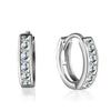 S925 Sterling Silver Sparkly Single Row Diamond Stud Earrings for Women