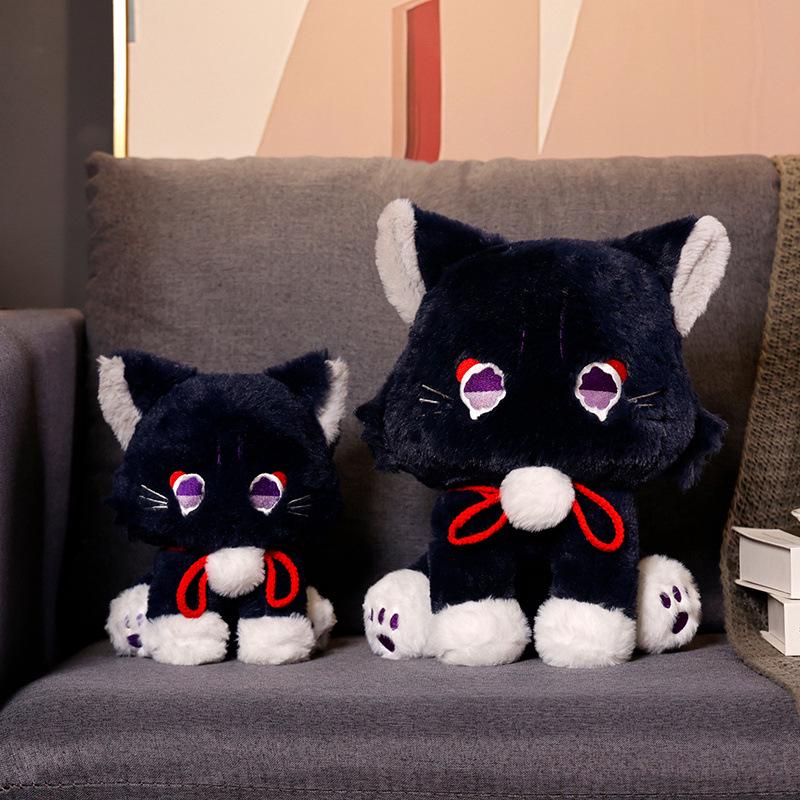

Genshin Impact Scaramouche Black Kitten Plush Toy - Cute Cat Doll 25cm