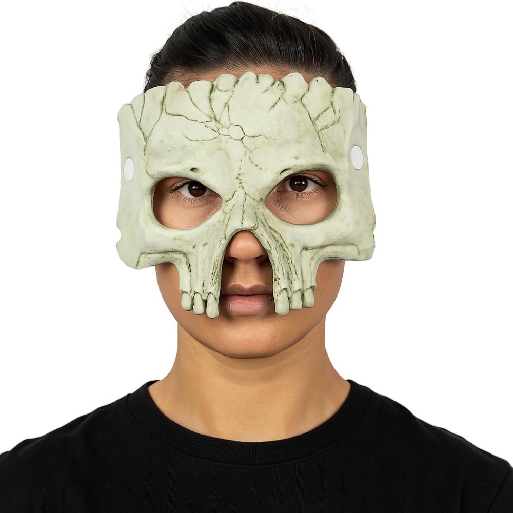 PU Foaming Halloween Mask Half Face Skeleton Mask Creative Halloween Skull Mask  Costume Props