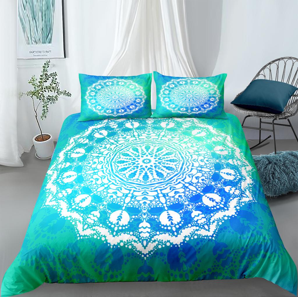 Geometrisches Muster 3D Digitaldruck Dreiteiliger Bettbezug Zu Karte Benutzerdefinierte Bettwäsche