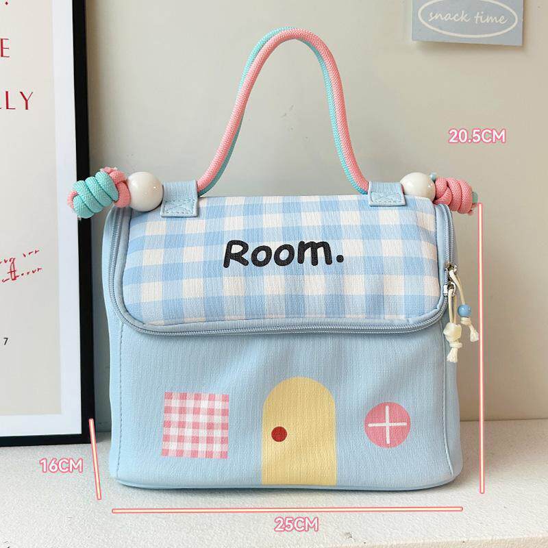 Cartoon House Makeup Bag With Breathable Material For Girls Travel And Storage