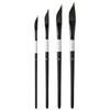 4Pcs Artist Paint Brushes with Oblique Tip Wooden Handle Nylon Bristles Brushes For Painting Sketching Fine Line Drawing