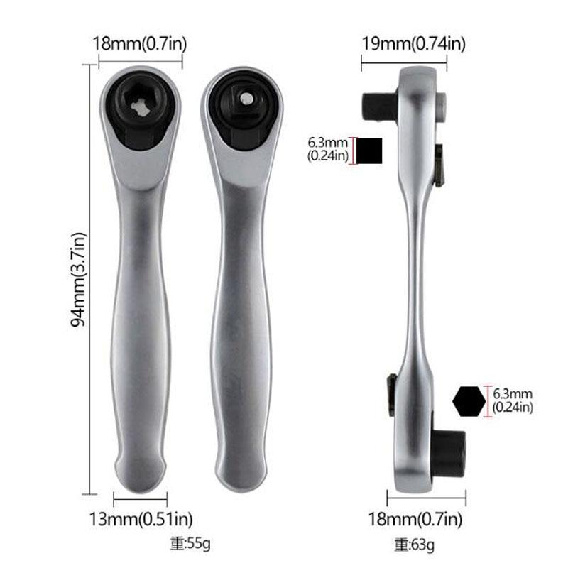 1/4" Made In Japan Ratchet Socket Wrenches Screwdriver Hex Torque Wrenches Set Quick Socket Wrench and Screwdriver Hand Tool