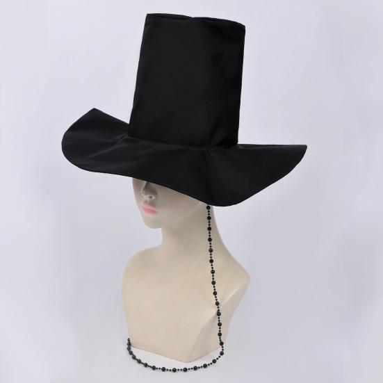 Black Cosplay Hat Women Men Hip-Hop Style Solid Color Cosplay Cap Teens Halloween Props Costume Accessory