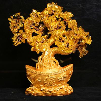 Lucky Money Tree Chinese Gold Ingot Fortune Tree Ornament Wealth Ornament Home Office Table Decoration Tabletop Crafts