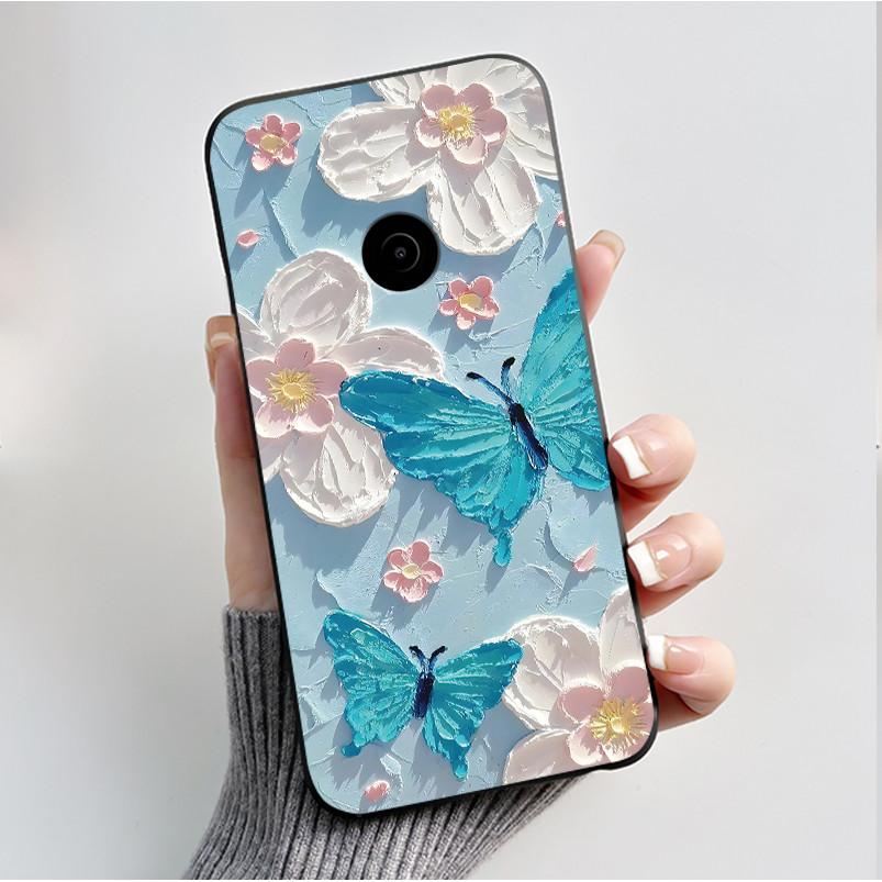 Θήκη Κινητού με Σχέδιο Για Nokia 110 4G 2023 Fundas Coque Μαύρο Κάλυμμα από Μαλακή Σιλικόνη Χαριτωμένο Κάλυμμα με Σχέδιο Λουλουδιών Καρτούν Capa