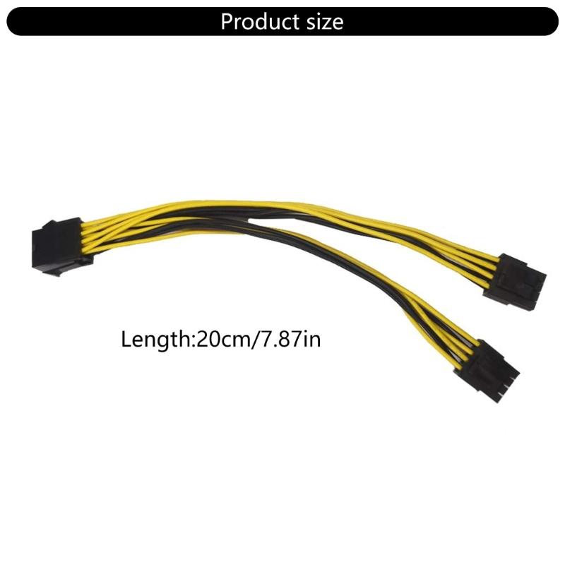 CPU 8Pin Female to Double 8Pin (4+4)Pin Male Motherboard Power Supply Cable Y Splitter Adapter Sleeve Replacement
