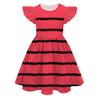 Europäisches und Amerikanisches Feifei-Ärmel Prinzessinnenkleid Farbe Peripherie 3D Digitaldruck Kinder-Milchseidekleid