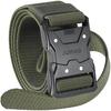 JUKMO Quick Release Belt, Men's Tactical Work Belt, Military Belt (Size M - Waist Length 91cm-105cm (Total Length 125cm), Green)