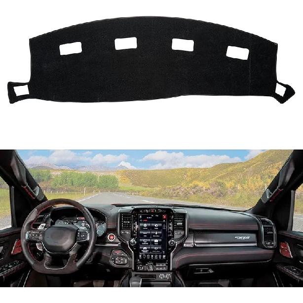 Dashboard Dash Cover Mat Carpet Compatible With 99-06 Chevy Silverado GMC Sierra,00-06 Chevy Suburban Tahoe GMC Yukon/XL,01-06 Chevy Avalanche(Black)