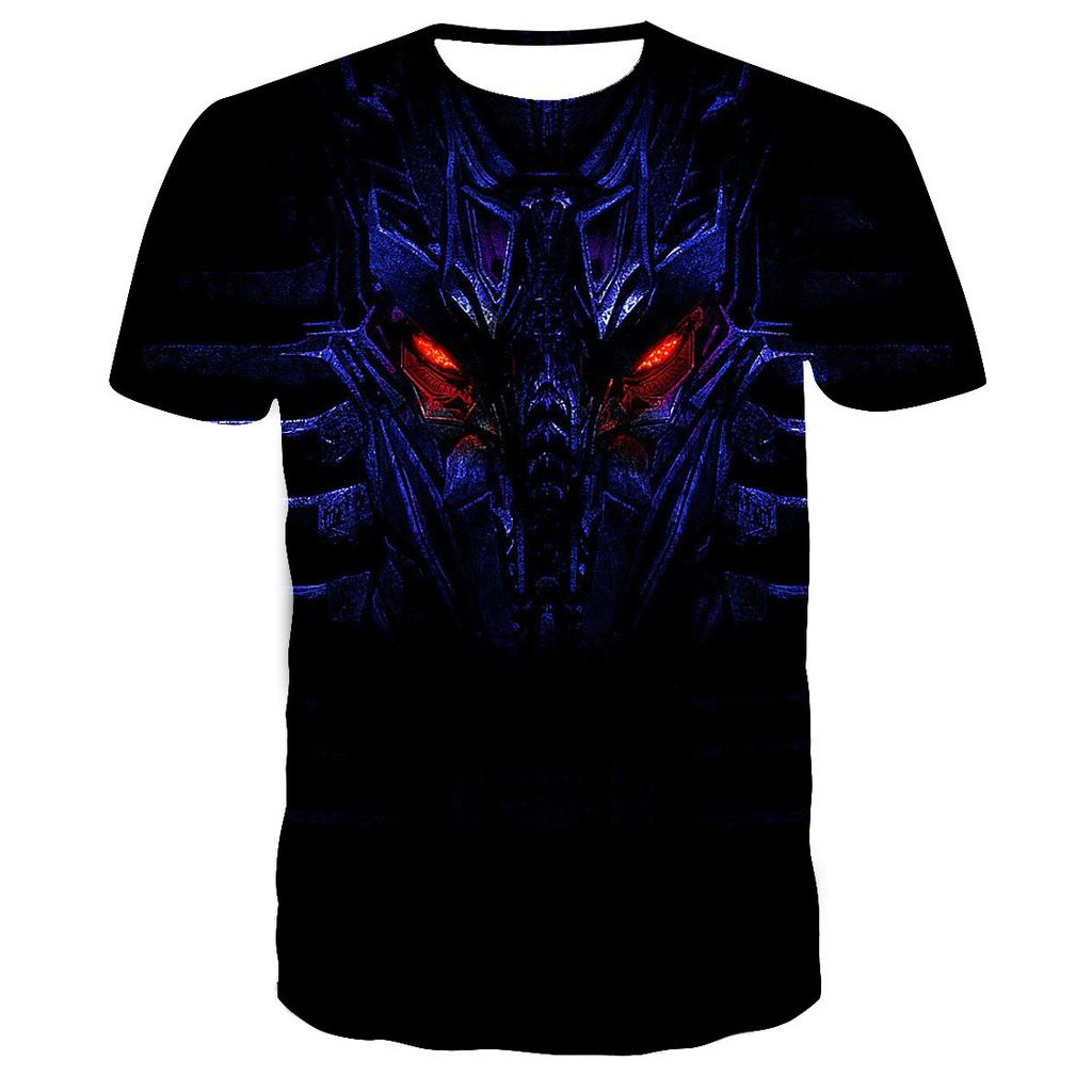 Summer New Men's Casual 3D Angel Printed Short Sleeved T-shirt