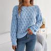 Casual Feather Hollow One-word Neck Off-the-shoulder Lantern Sleeve Sweater, Independent Station Women's Clothing