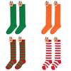 New Arrival Kids Christmas Socks With Cute Cartoon Deer Plush Toy Polyester Fabric Friction Resistant