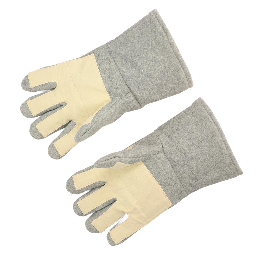 1 Pair Heat Resistant Gloves Separate Fingers Hot Proof Mitts Tool for Working Welding