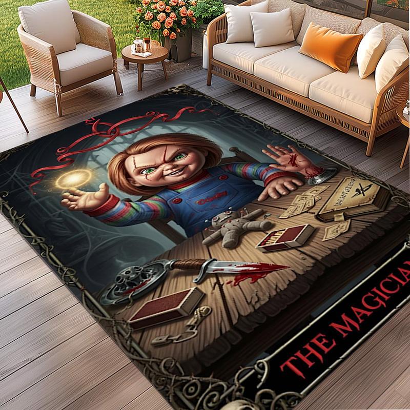 Bride of Chucky Print Rug, Washable Floor Carpet, For Entryway Dorm Laundry Room Office Study, Home Decor Birthday Christmas Gift