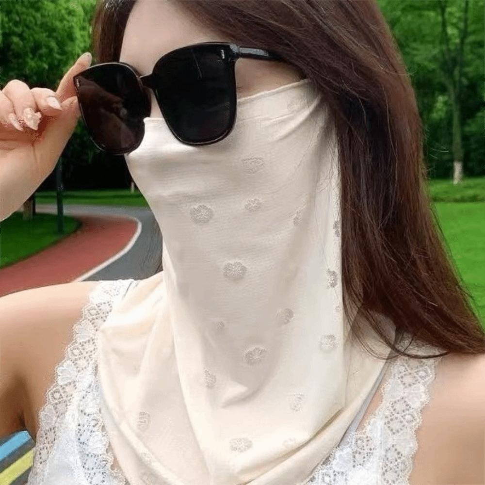 Lightweight Sun Protection Face Mask Thin Sunscreen Veil Women Breathable Face Cover  Outdoor