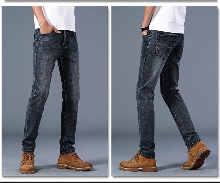 2026 Elastic Men's Loose Straight Jeans - Wear-Resistant, Plus Size, Casual Work Pants
