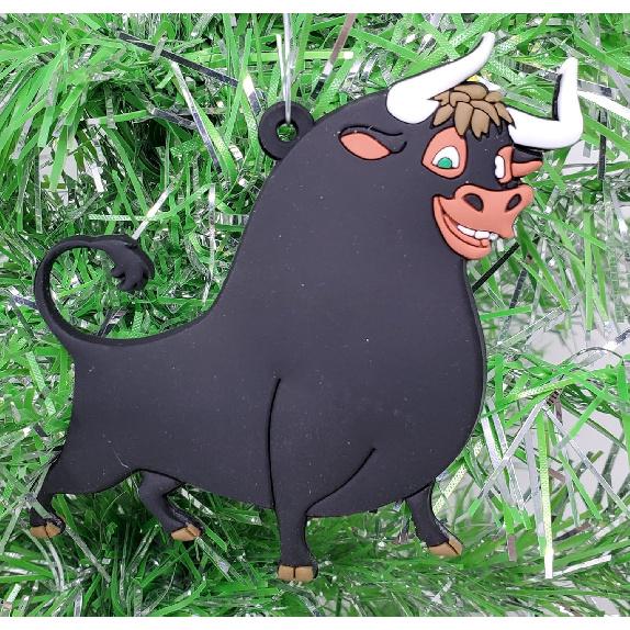 Generic Black Ferdinand The Bull Ornament (F11) - 3  Tall - Unique Shatterproof Design