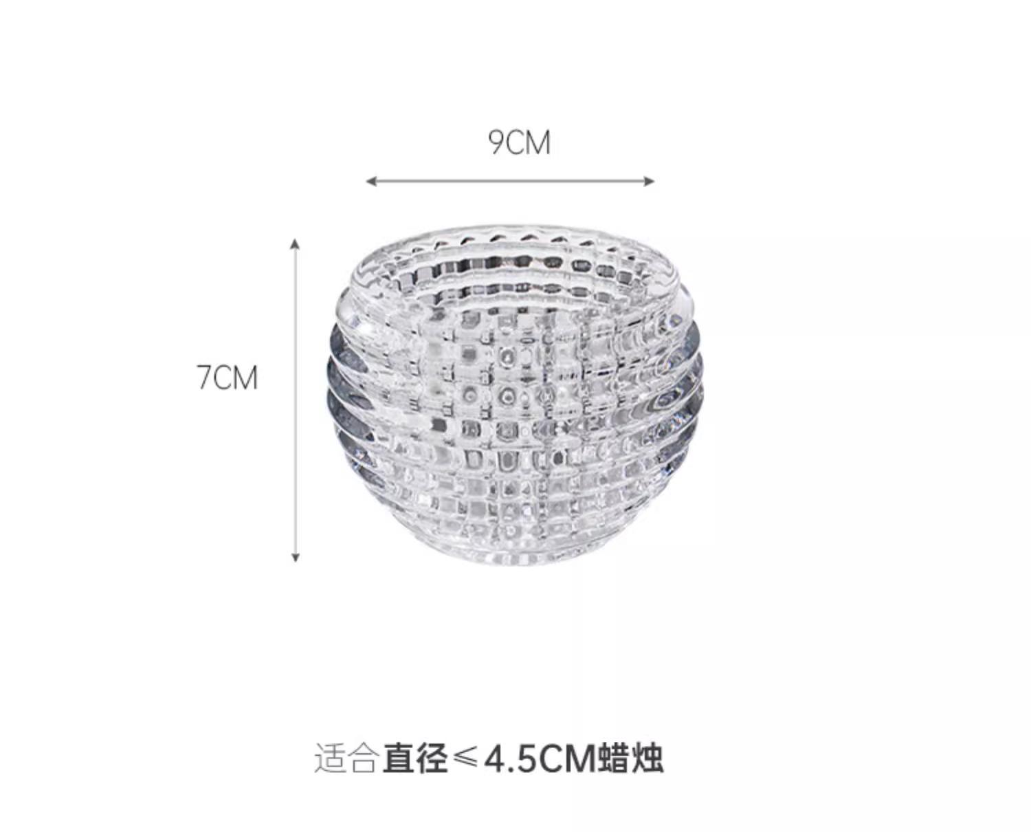 2Pack Round Tealight Candle Holders Romantic Crystal Glass Candlestick Dinner Table Decoration for Wedding Family Birthday Party