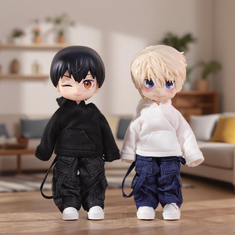 Φούτερ με επένδυση για κούκλα OB11, Ρούχα και Παντελόνι Κοστούμι Για κούκλα Ob11 1/12, Καθημερινά Casual Αξεσουάρ Για Παιδιά DIY