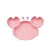 Heat-Resistant Silicone Crab Plate with Suction for Babies - Cute Compartment Design for Feeding