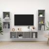 4-piece TV Unit Set Concrete Engineered Wood