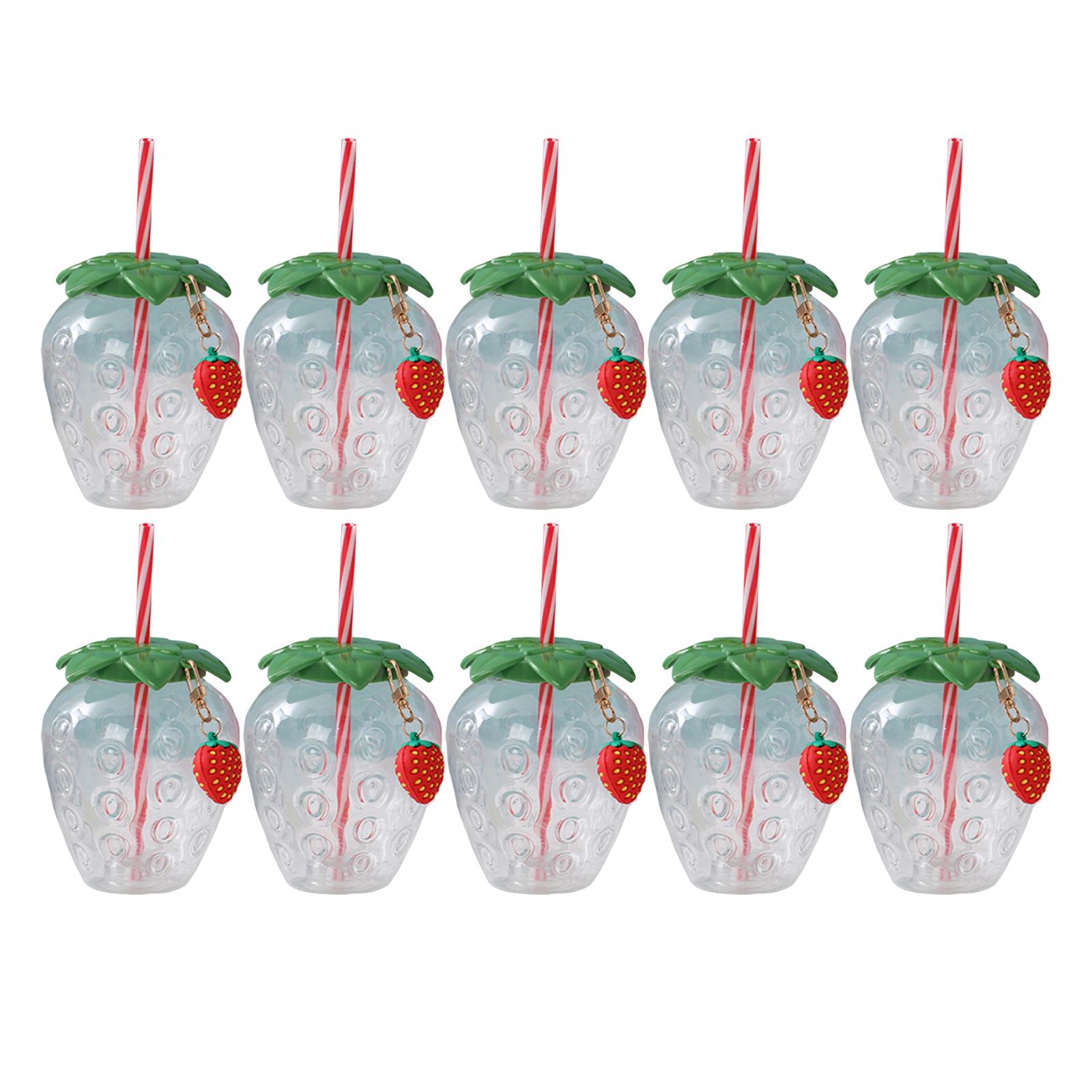 

10 штук Полунична чашка-непроливайка з трубочкою, герметична, декоративна чашка для напоїв для гавайської літньої вечірки, домашнього дня народження