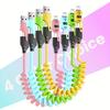 2pcs 4-in-1 Fast Charging USB-C To Type-C Cable, Retractable Spring Coiled Charger Cord for IPhone 16/15/14/13/12/11, for Huawei, for Samsung