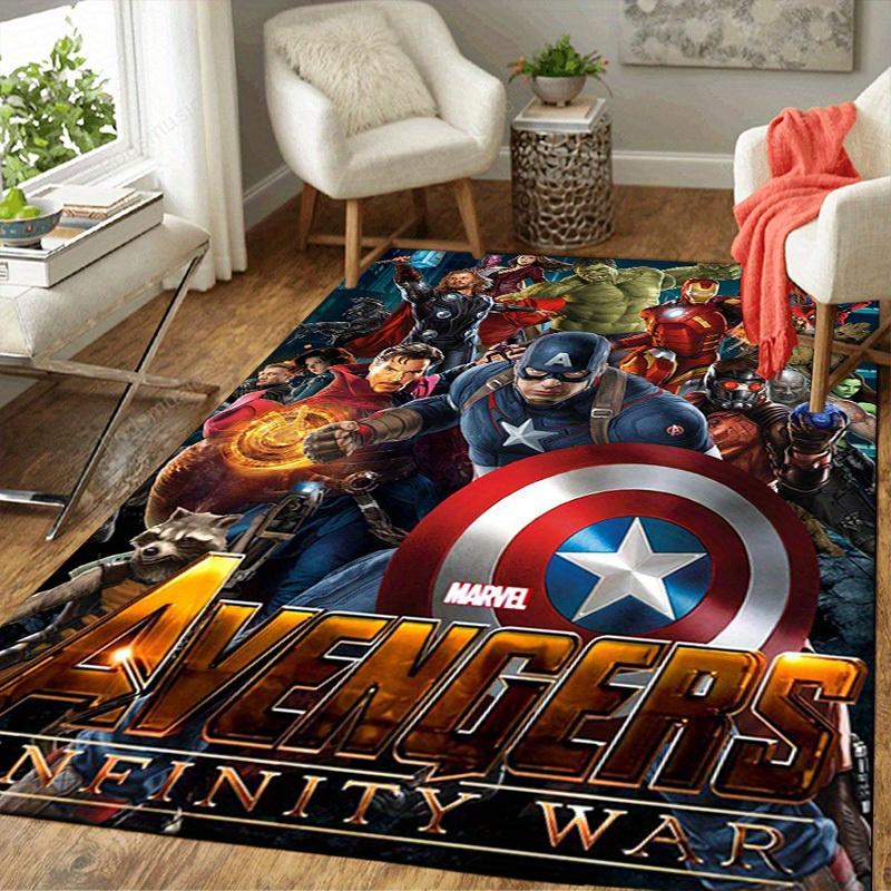 1ks Kobercový kobereček Marvel Avengers Super hrdinové, Protiskluzová podložka, Design s kreslenými postavičkami, Měkký samet, Dekorace do pokoje, Omyvatelný