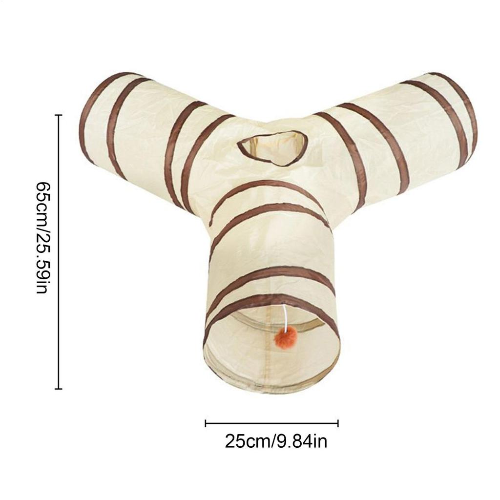 Cat Tunnel 3-Way Kitten Tunnel Tube Cat Toys Pet Supplies with Peek Hole Ball for Indoor Kitten Small Animal Rabbit Boredom