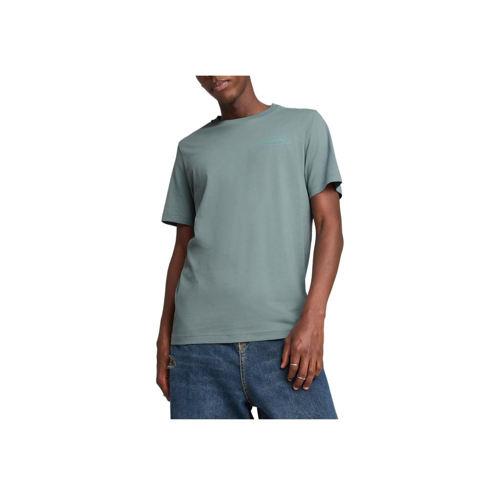 Puma Graphics 3 Circle Simple Fashionable Short Sleeve T-Shirt Men Tops Green 687697-30