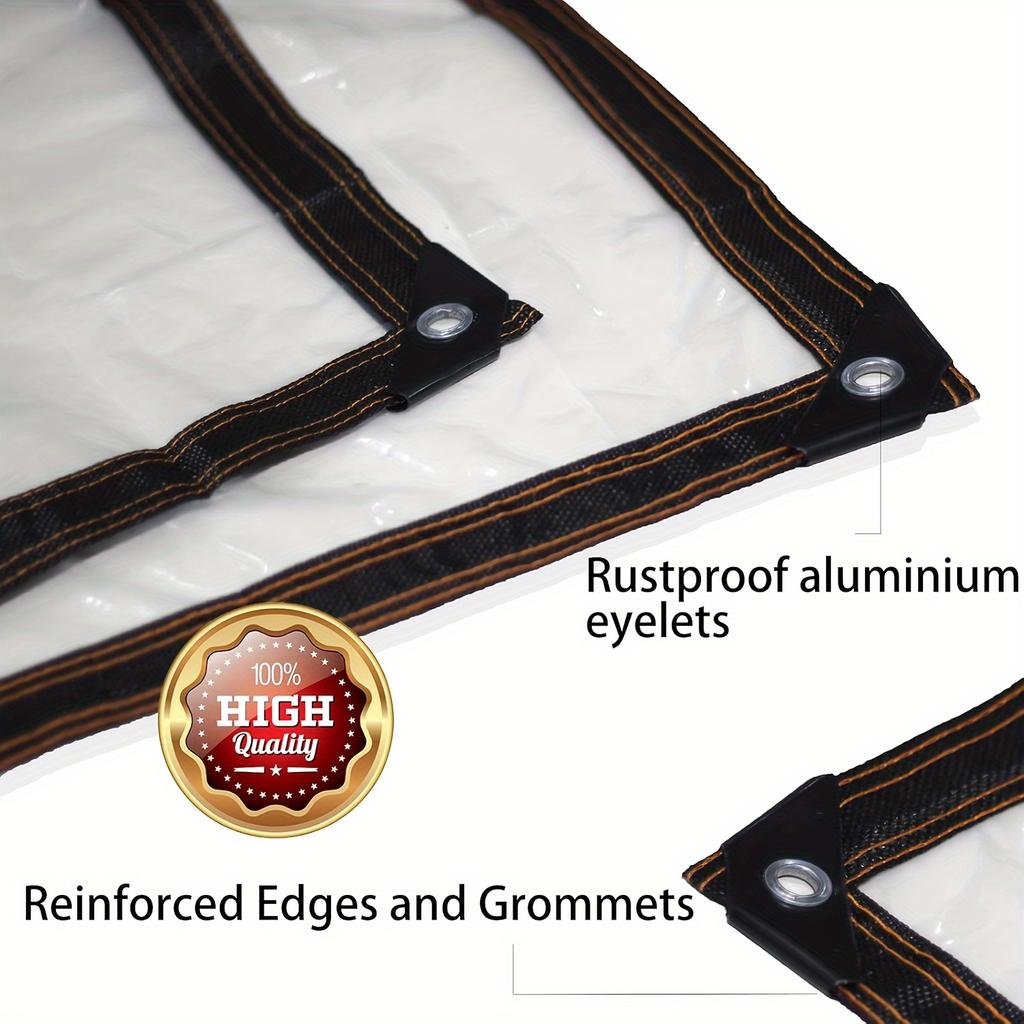 1 stk. kraftig gjennomsiktig vanntett presenning - UV- og ripebestandig, ideell for drivhus, balkonger og utendørs beskyttelse